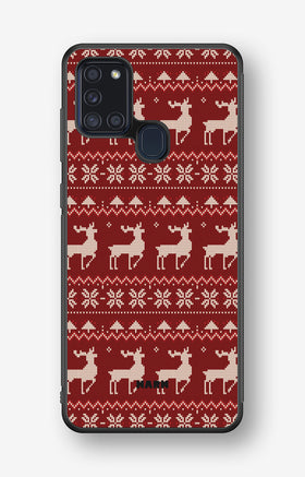 Samsung Galaxy A21s Hard Case – Reindeer Knit - View 1