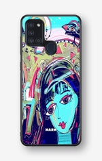 Samsung Galaxy A21s Hard Case – Abstract Cat - View 1