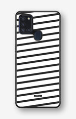Samsung Galaxy A21s Hard Case – Black Stripes - View 1