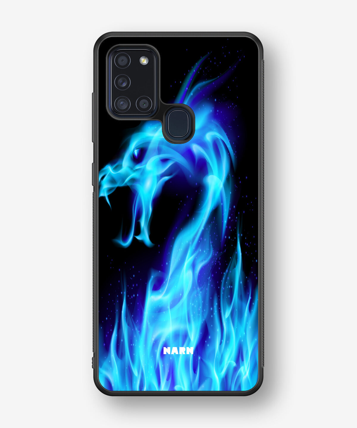 Samsung Galaxy A21s Hard Case – Blue Flames Dragon - View 1