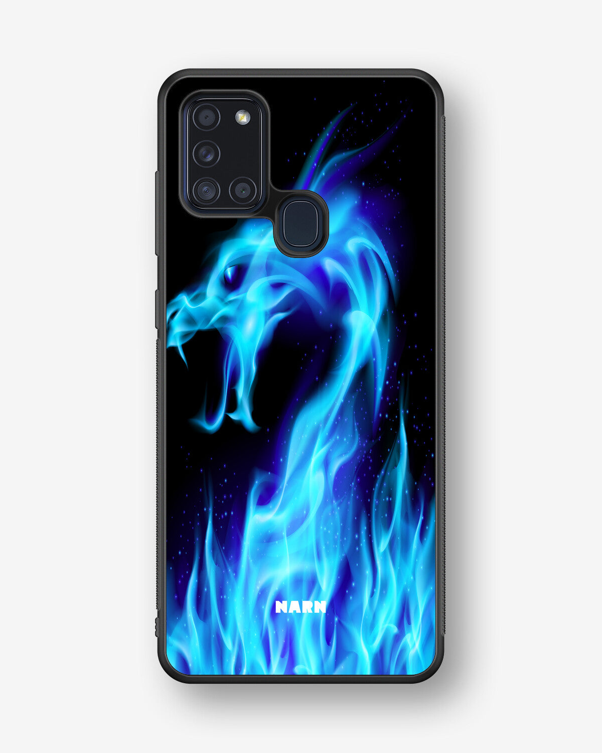 Samsung Galaxy A21s Hard Case – Blue Flames Dragon - View 1