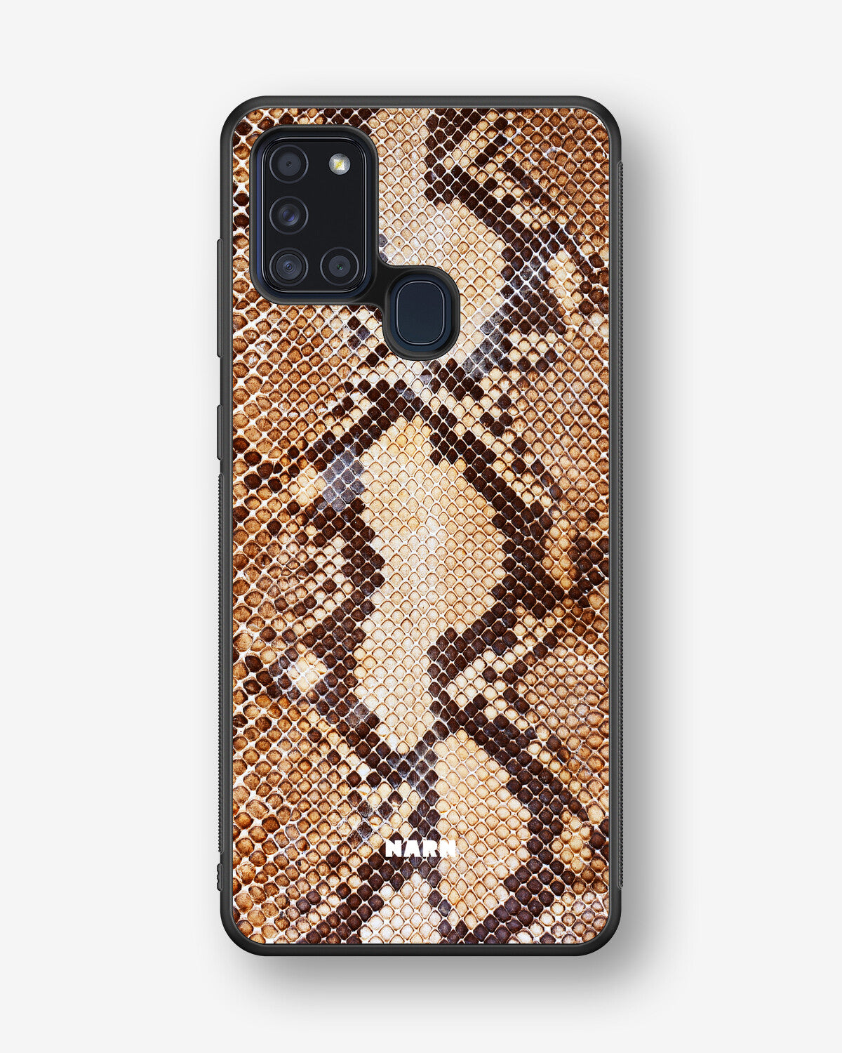 Samsung Galaxy A21s Hard Case – Brown Snakeskin - View 1