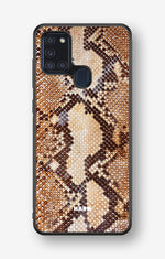 Samsung Galaxy A21s Hard Case – Brown Snakeskin - View 1