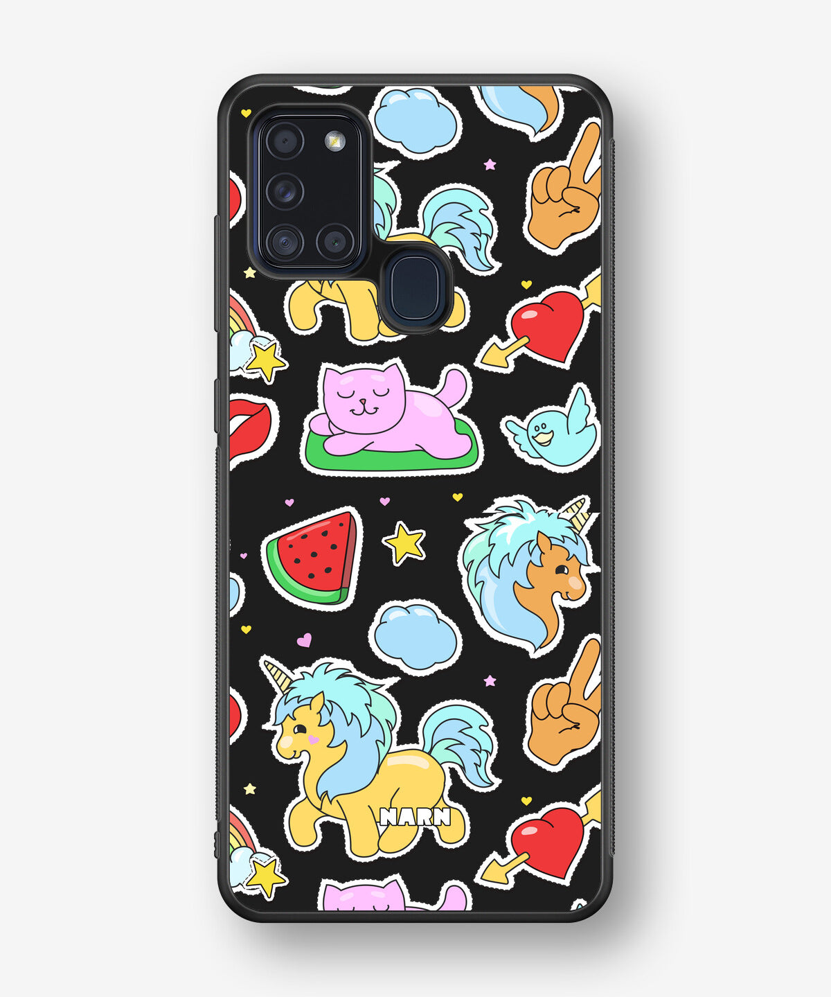 Samsung Galaxy A21s Hard Case – Cute Stickers - View 1