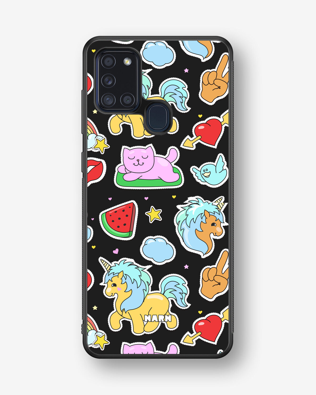 Samsung Galaxy A21s Hard Case – Cute Stickers - View 1