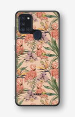 Samsung Galaxy A21s Hard Case – Flamingos & Flowers - View 1