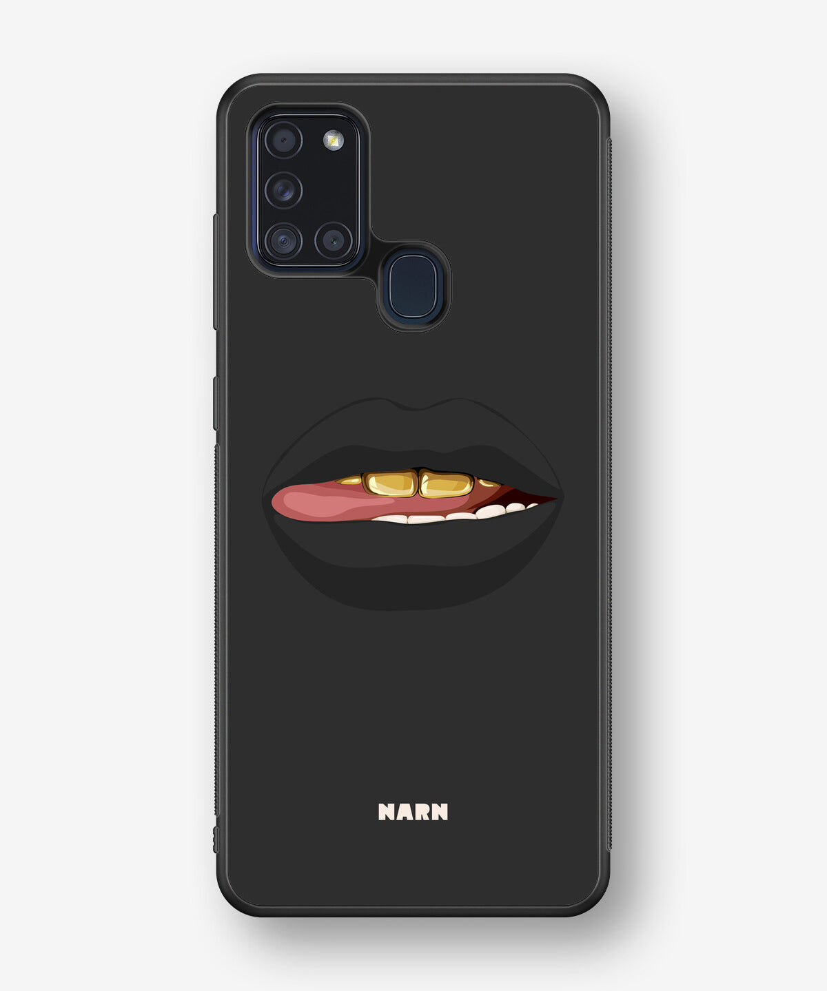 Samsung Galaxy A21s Hard Case – Golden Lips - View 1