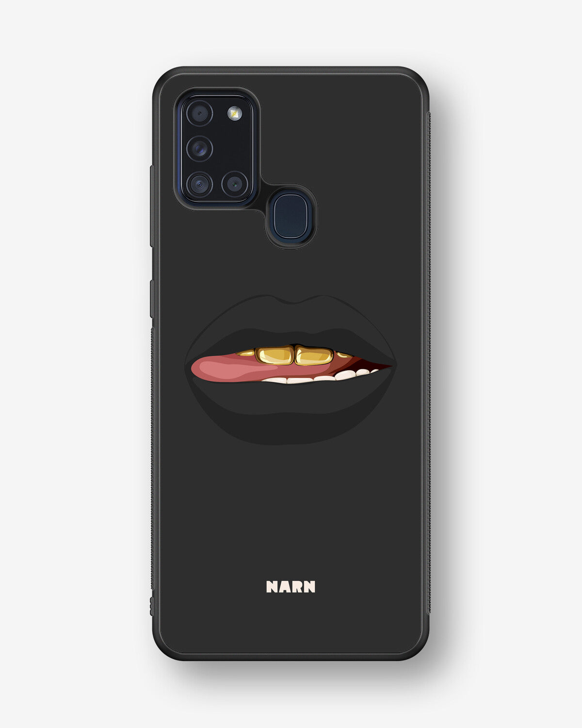 Samsung Galaxy A21s Hard Case – Golden Lips - View 1