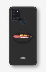 Samsung Galaxy A21s Hard Case – Golden Lips - View 1