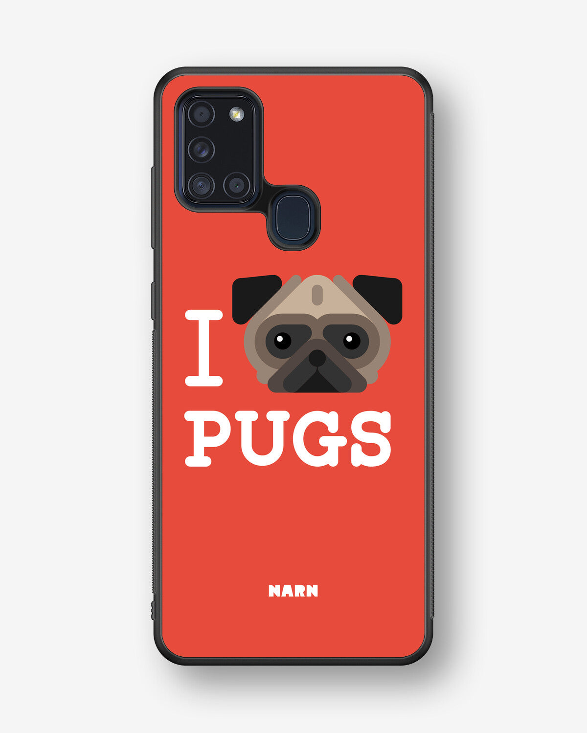 Samsung Galaxy A21s Hard Case – I Love Pugs - View 1
