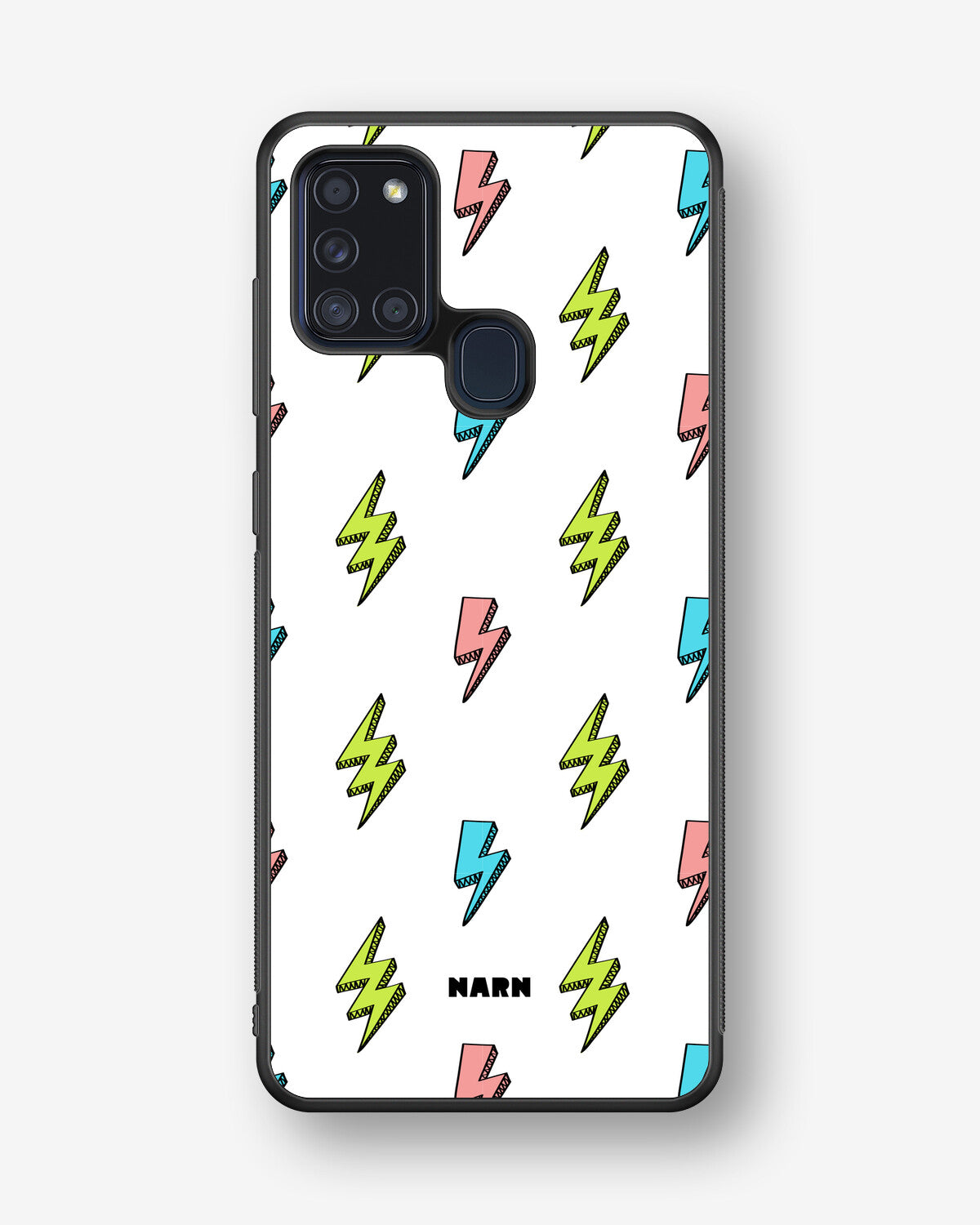 Samsung Galaxy A21s Hard Case – Lightning Bolts - View 1