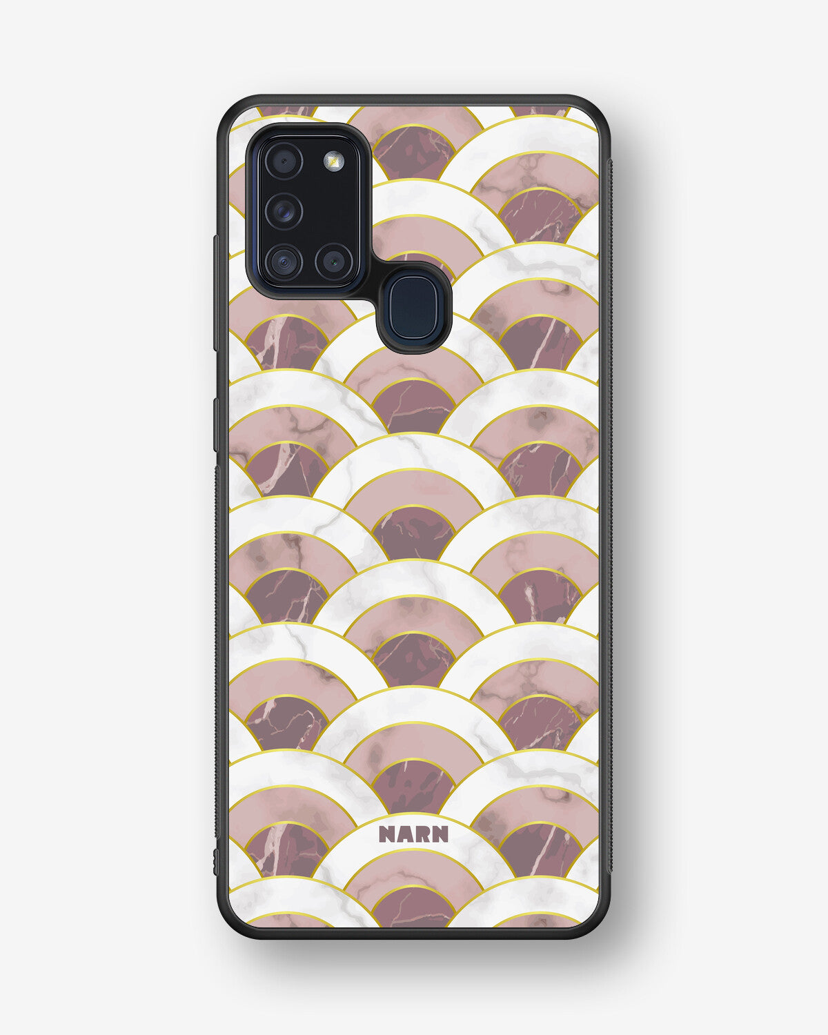 Samsung Galaxy A21s Hard Case – Pink Marble Waves - View 1