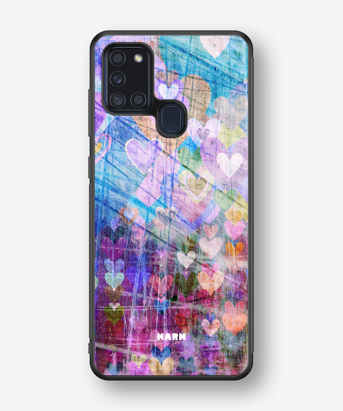 Samsung Galaxy A21s Hard Case – Purple Hearts - View 1