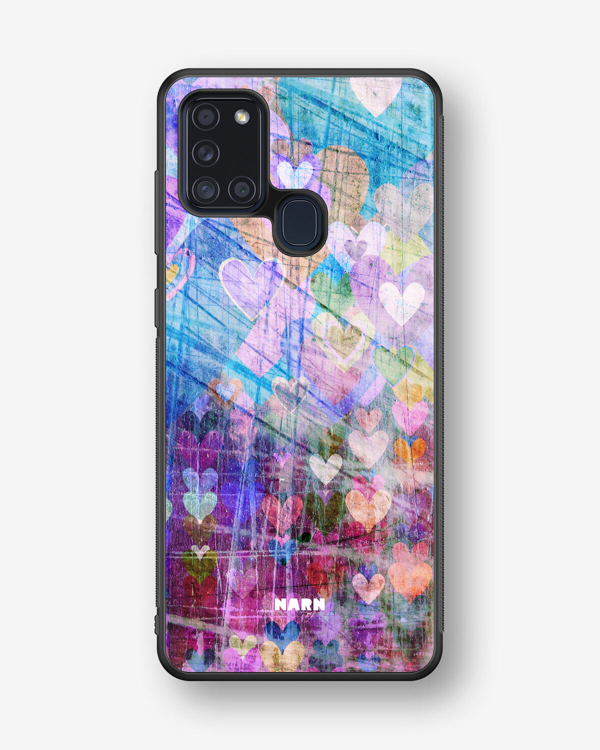 Samsung Galaxy A21s Hard Case – Purple Hearts - View 1