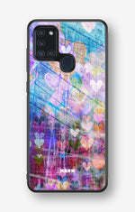 Samsung Galaxy A21s Hard Case – Purple Hearts - View 1