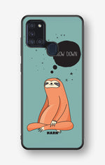 Samsung Galaxy A21s Hard Case – Slow Down Sloth - View 1