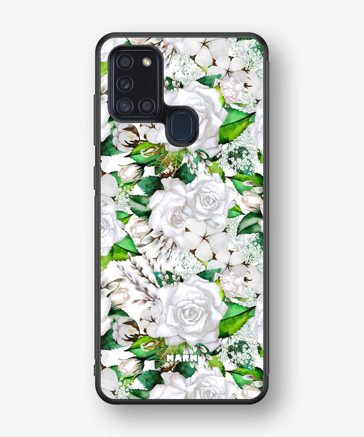 Samsung Galaxy A21s Hard Case – White Bloom - View 1