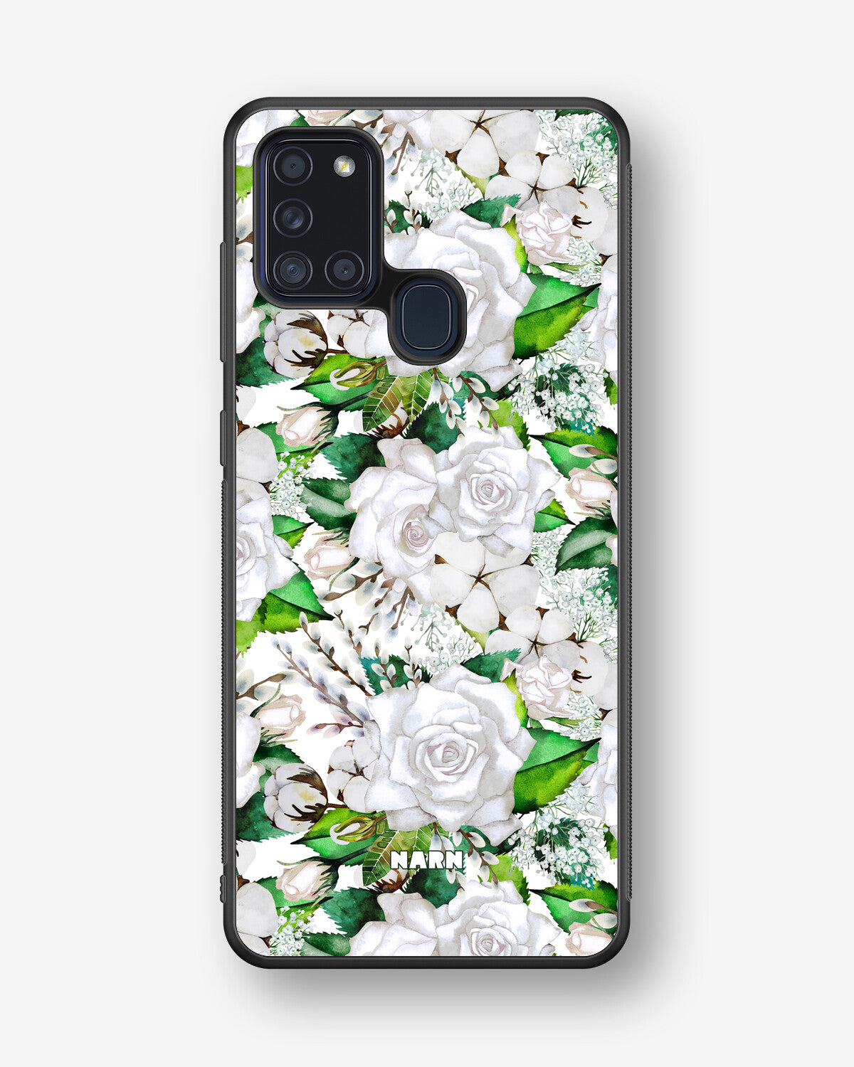 Samsung Galaxy A21s Hard Case – White Bloom - View 1