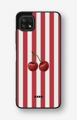Samsung Galaxy A22 4G Hard Case – Cherry Stripes - View 1