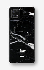 Samsung Galaxy A22 5G Hard Case – Custom - Black Marble - View 1