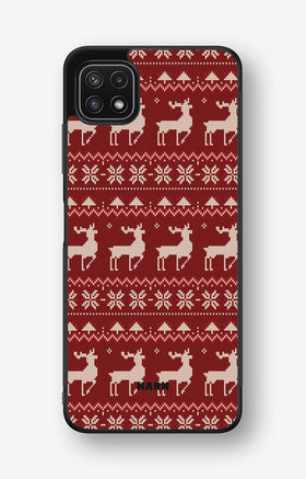 Samsung Galaxy A22 5G Hard Case – Reindeer Knit - View 1