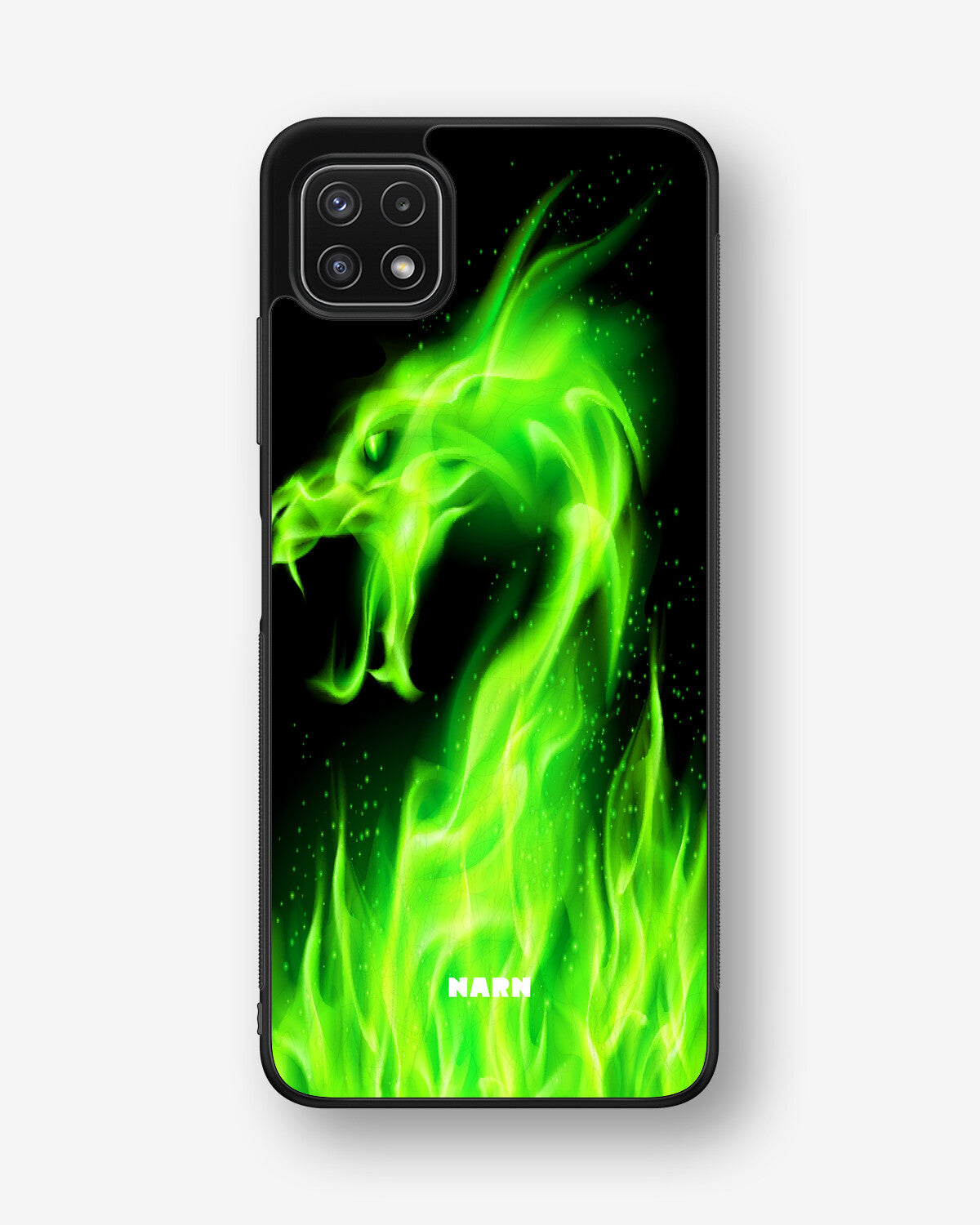 Samsung Galaxy A22 5G Hard Case – Green Flames Dragon - View 1