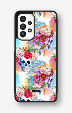 Samsung Galaxy A33 5G Hard Case – Flowered Skulls - View 1