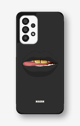 Samsung Galaxy A33 5G Hard Case – Golden Lips - View 1