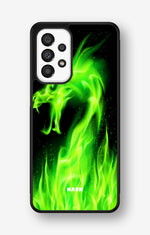 Samsung Galaxy A33 5G Hard Case – Green Flames Dragon - View 1