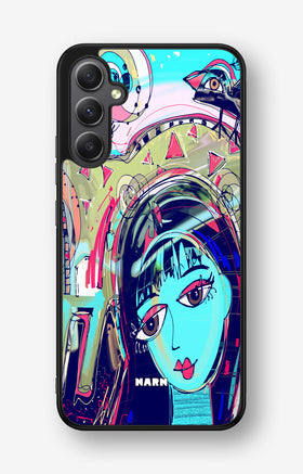 Samsung Galaxy A34 5G Hard Case – Abstract Cat - View 1
