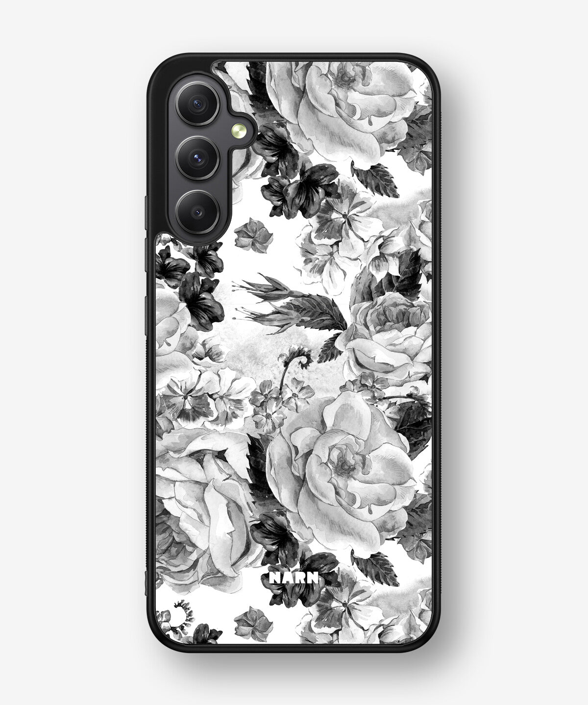 Samsung Galaxy A34 5G Hard Case – Black & White Bloom - View 1