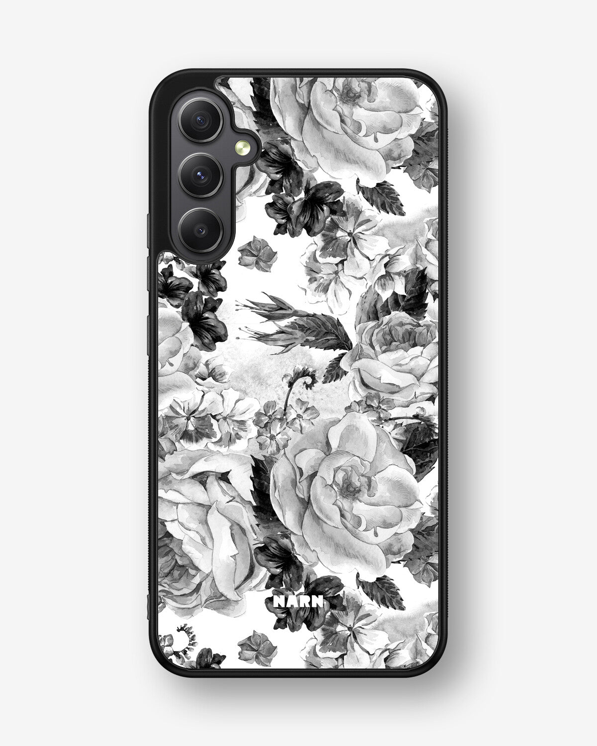 Samsung Galaxy A34 5G Hard Case – Black & White Bloom - View 1