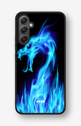 Samsung Galaxy A34 5G Hard Case – Blue Flames Dragon - View 1