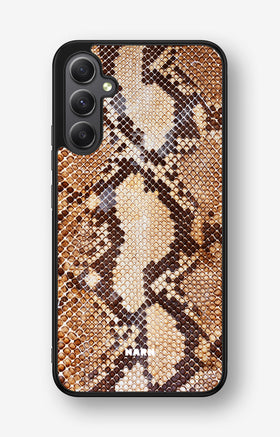 Samsung Galaxy A34 5G Hard Case – Brown Snakeskin - View 1