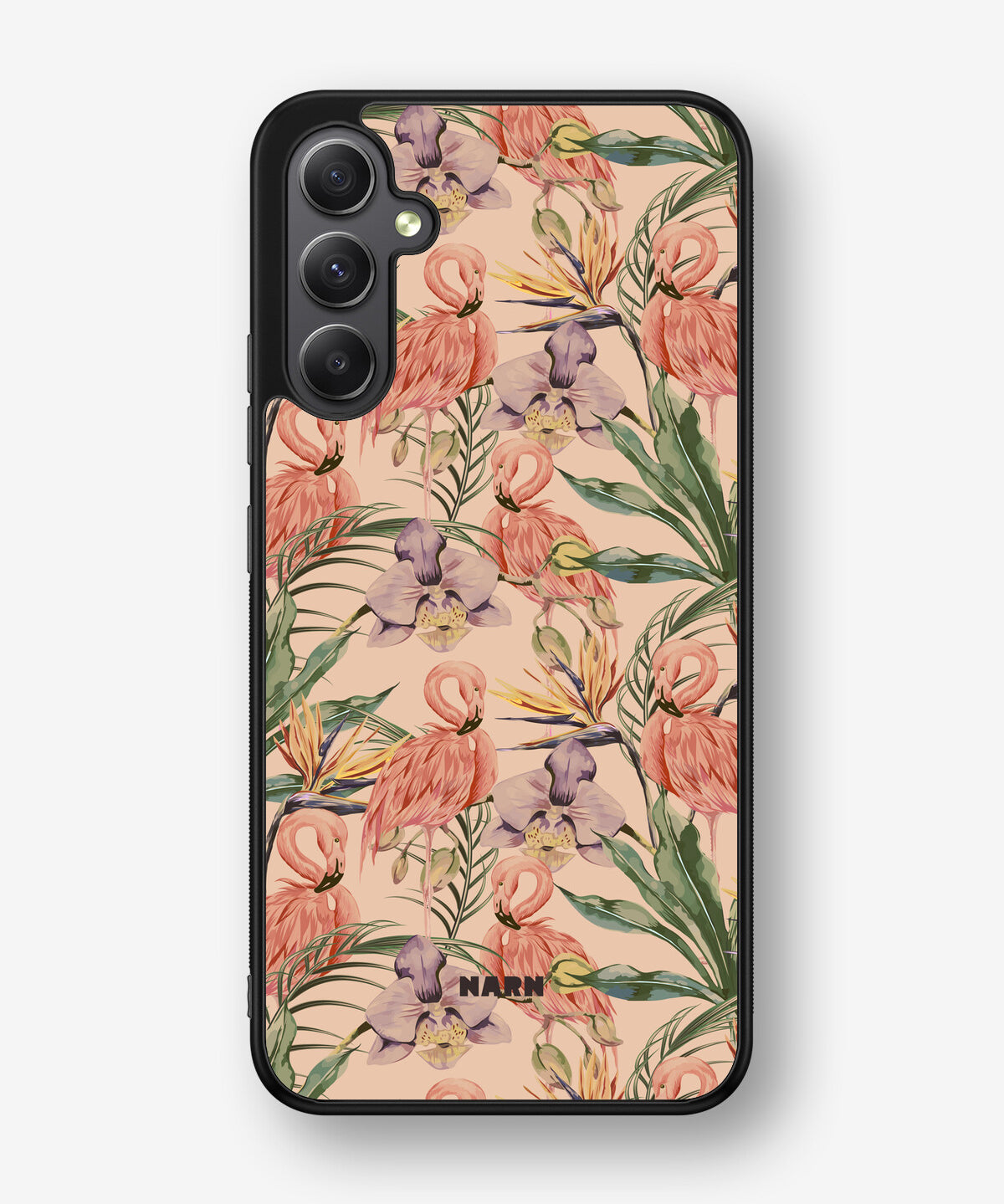 Samsung Galaxy A34 5G Hard Case – Flamingos & Flowers - View 1