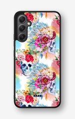 Samsung Galaxy A34 5G Hard Case – Flowered Skulls - View 1