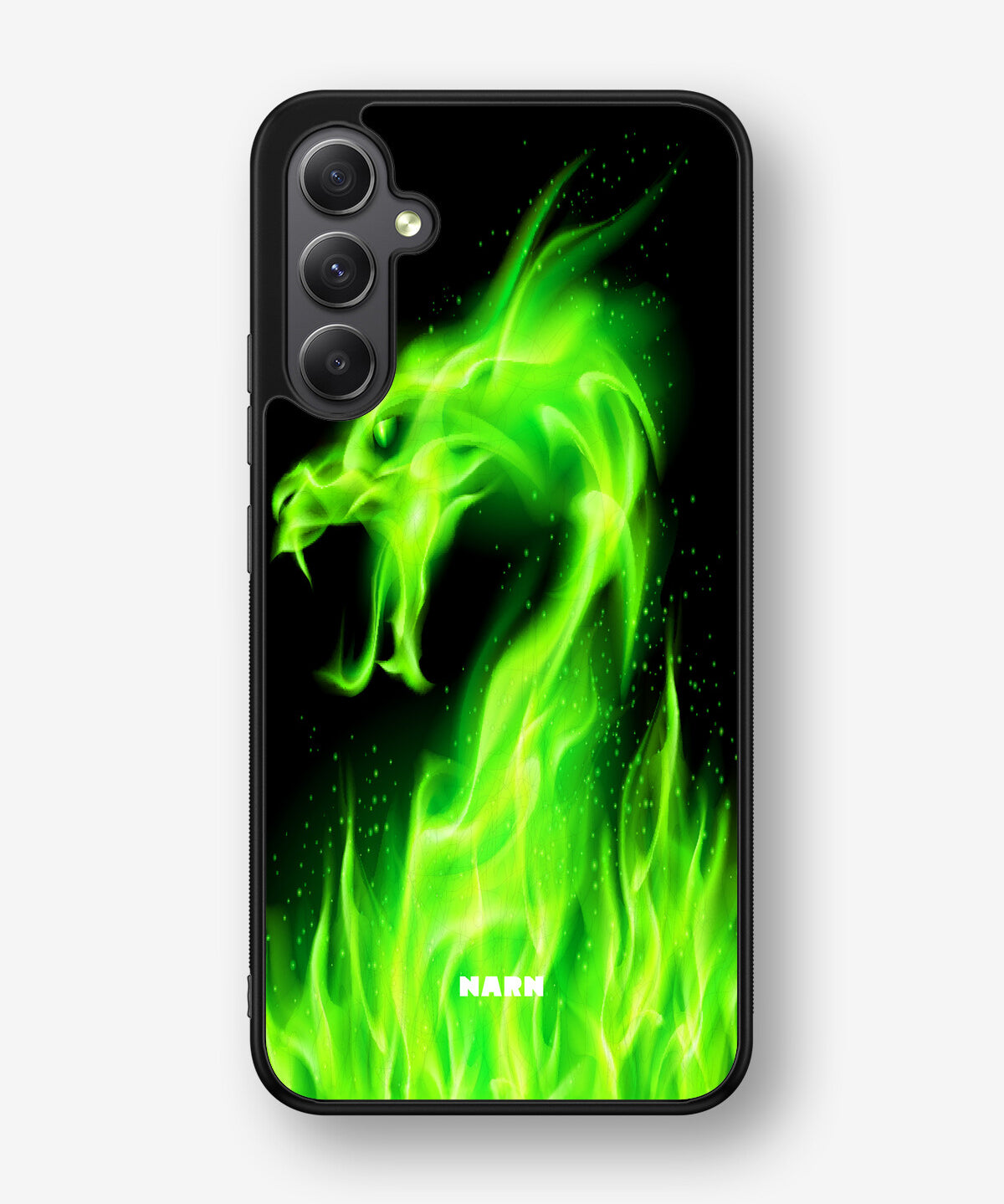 Samsung Galaxy A34 5G Hard Case – Green Flames Dragon - View 1