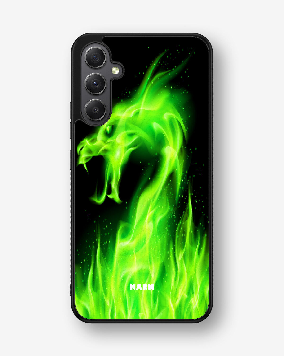 Samsung Galaxy A34 5G Hard Case – Green Flames Dragon - View 1