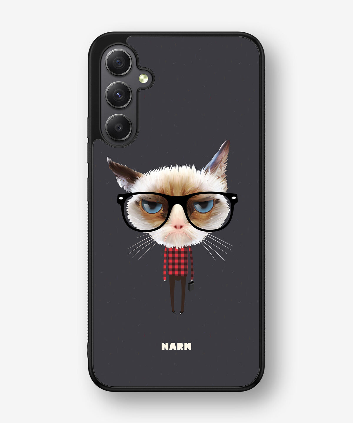 Samsung Galaxy A34 5G Hard Case – Hipster Cat - View 1