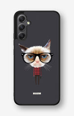 Samsung Galaxy A34 5G Hard Case – Hipster Cat - View 1