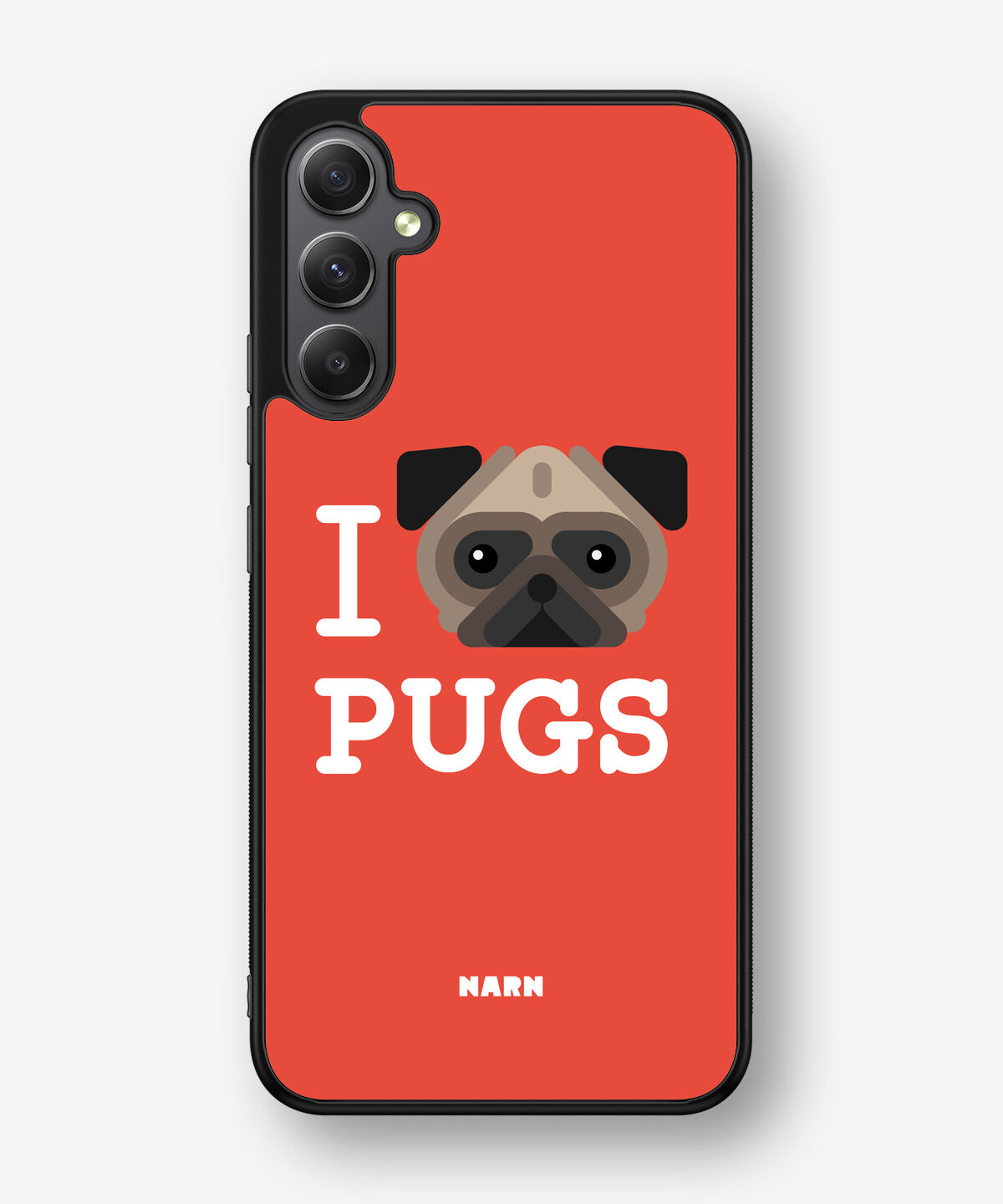 Samsung Galaxy A34 5G Hard Case – I Love Pugs - View 1