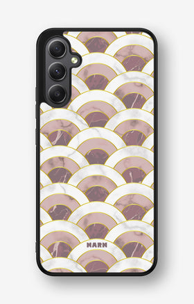 Samsung Galaxy A34 5G Hard Case – Pink Marble Waves - View 1