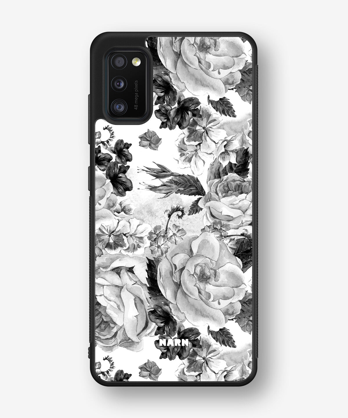 Samsung Galaxy A41 (2020) Hard Case – Black & White Bloom - View 1