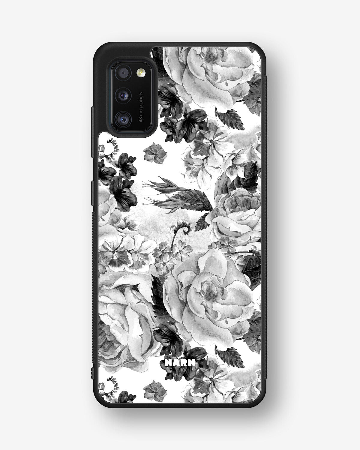 Samsung Galaxy A41 (2020) Hard Case – Black & White Bloom - View 1