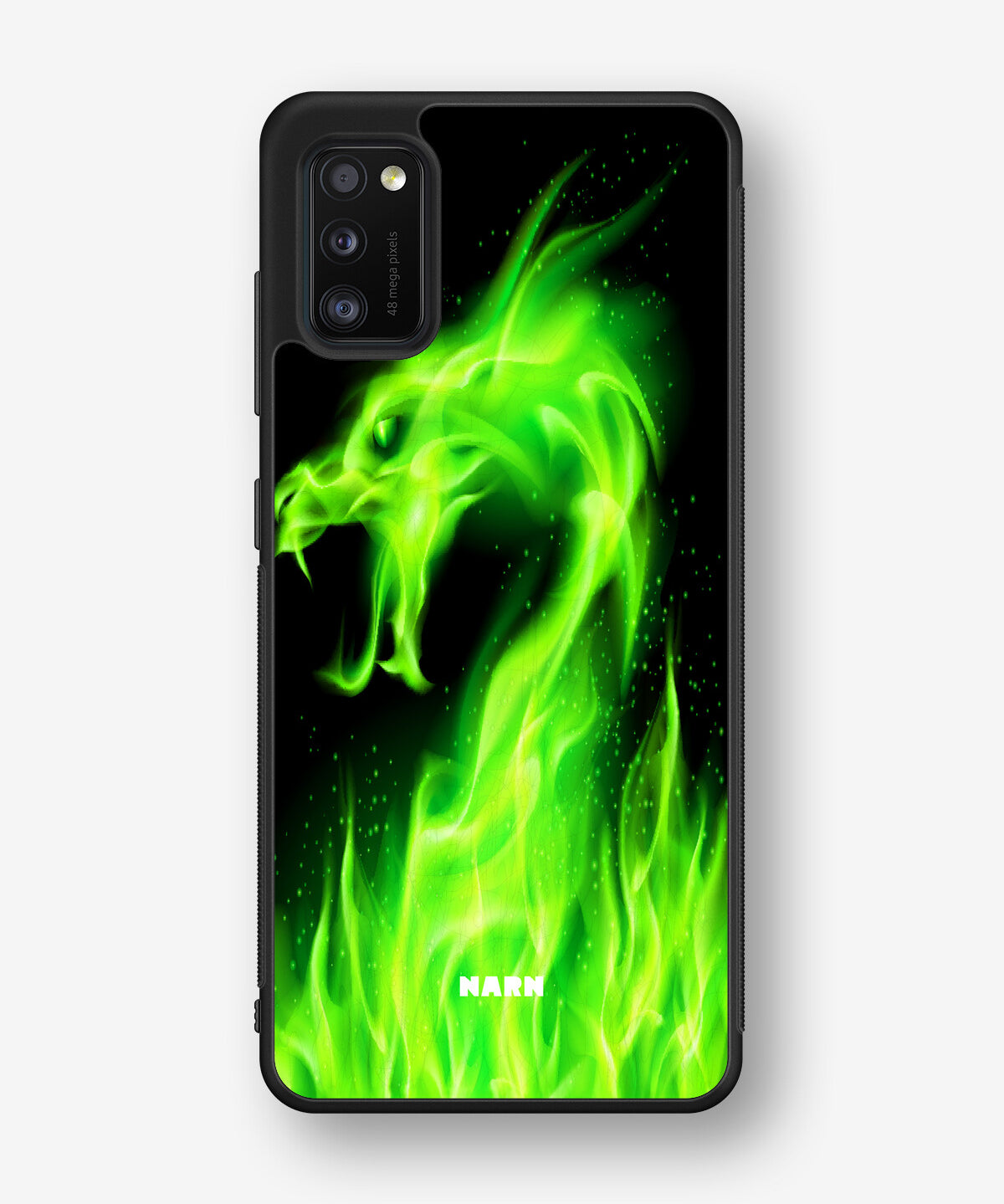 Samsung Galaxy A41 (2020) Hard Case – Green Flames Dragon - View 1