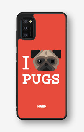 Samsung Galaxy A41 (2020) Hard Case – I Love Pugs - View 1