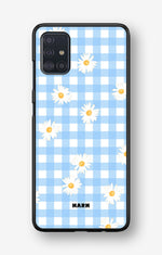 Samsung Galaxy A51 Hard Case – Blue Daisies - View 1