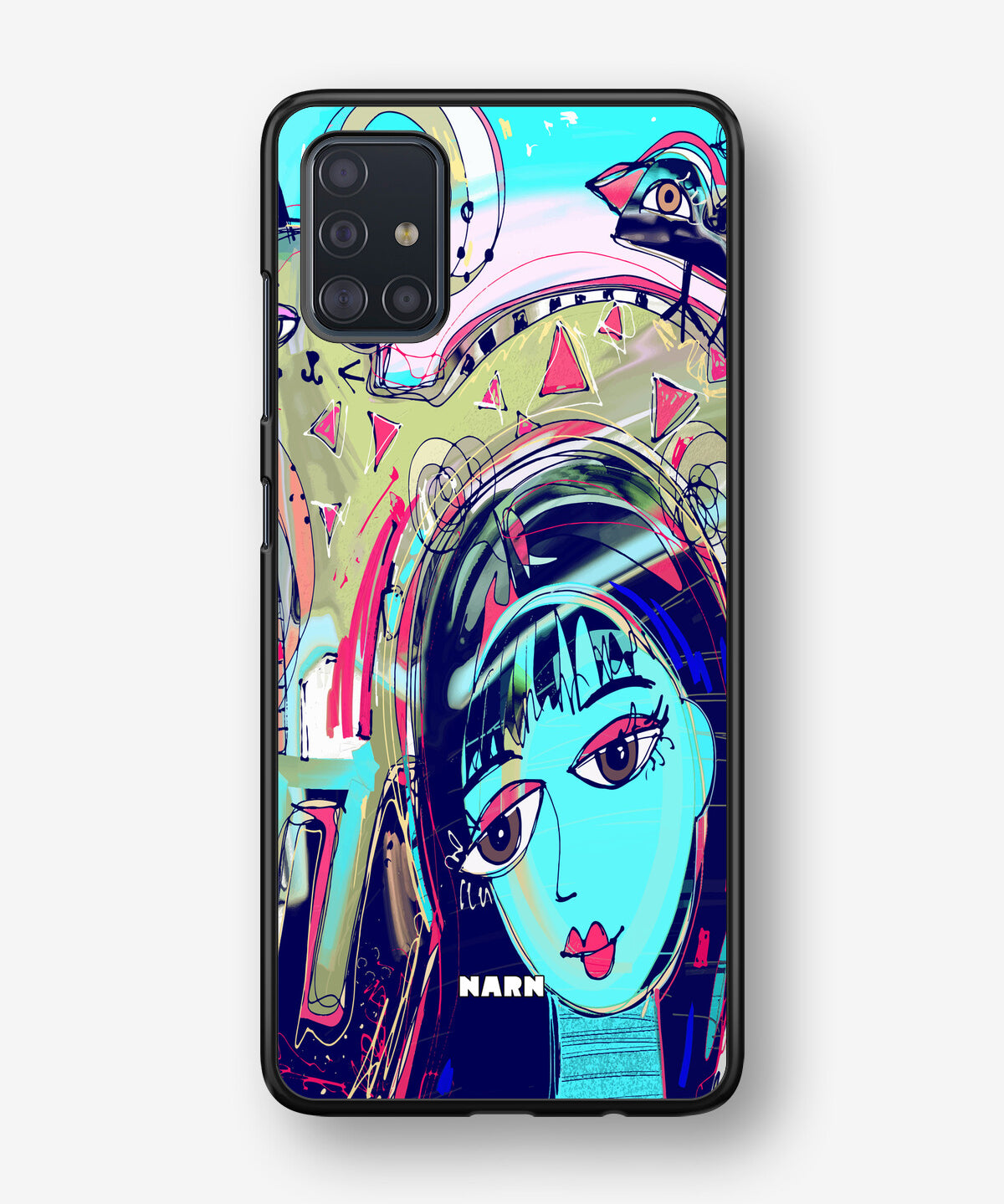 Samsung Galaxy A51 Hard Case – Abstract Cat - View 1