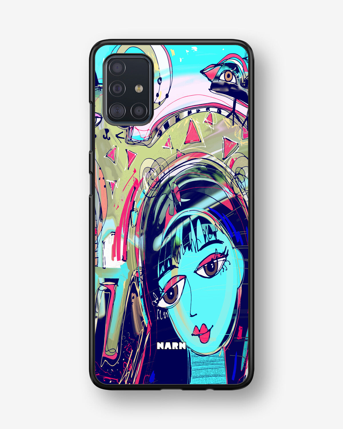 Samsung Galaxy A51 Hard Case – Abstract Cat - View 1