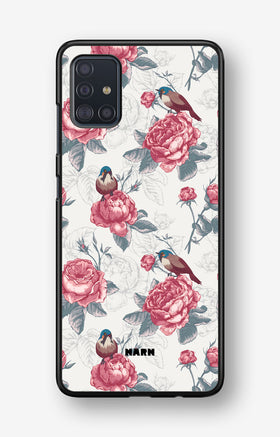 Samsung Galaxy A51 Hard Case – Birds Among Roses - View 1
